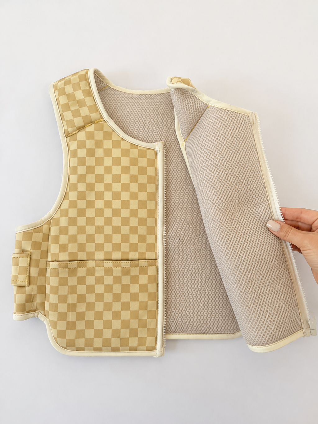 Luxe Weighted Vest in Yellow Gingham