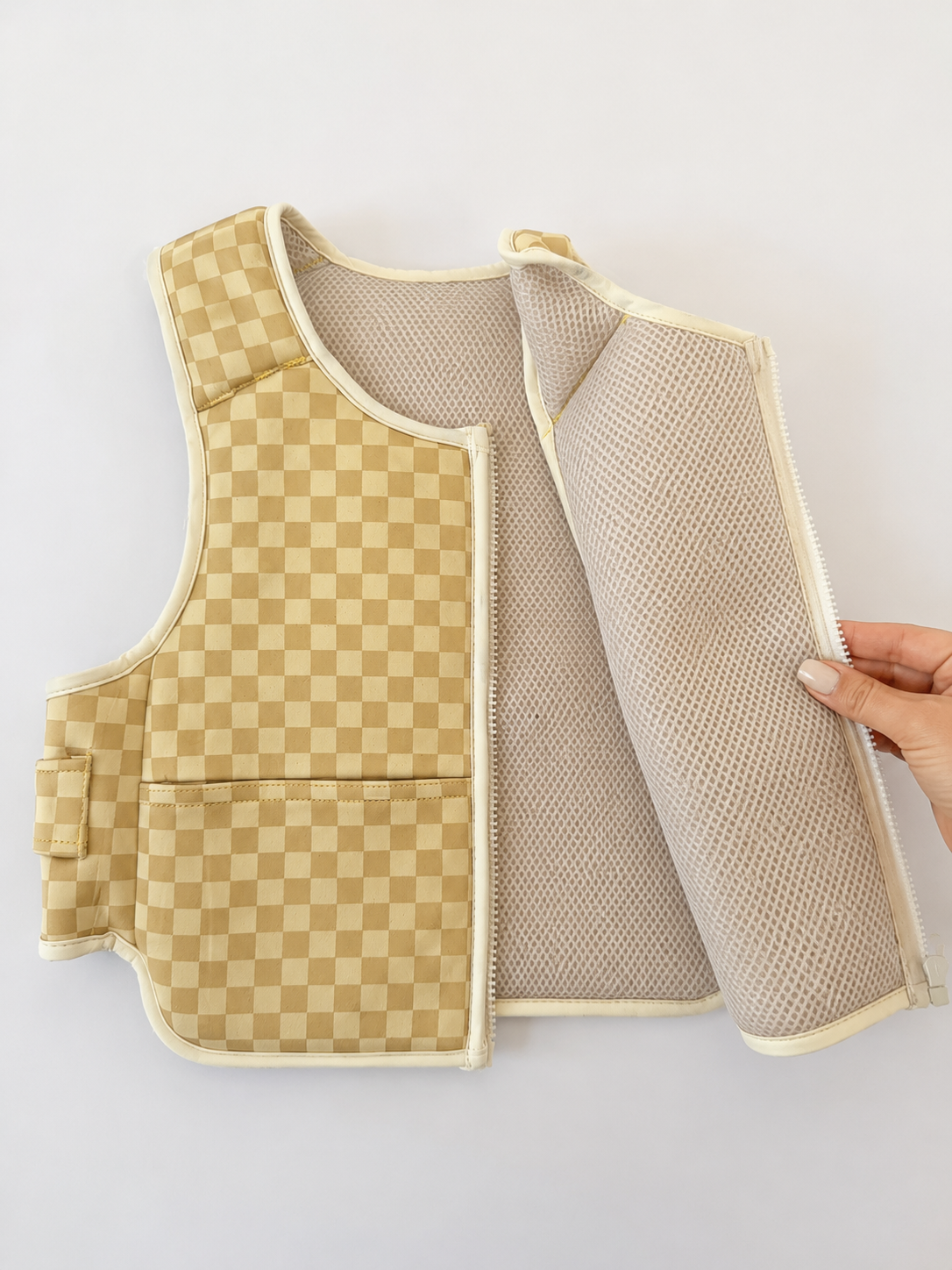 Luxe Weighted Vest in Yellow Gingham