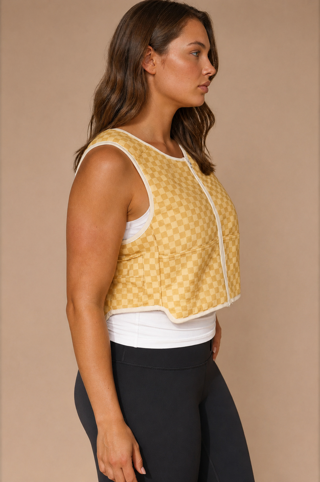 Luxe Weighted Vest in Yellow Gingham