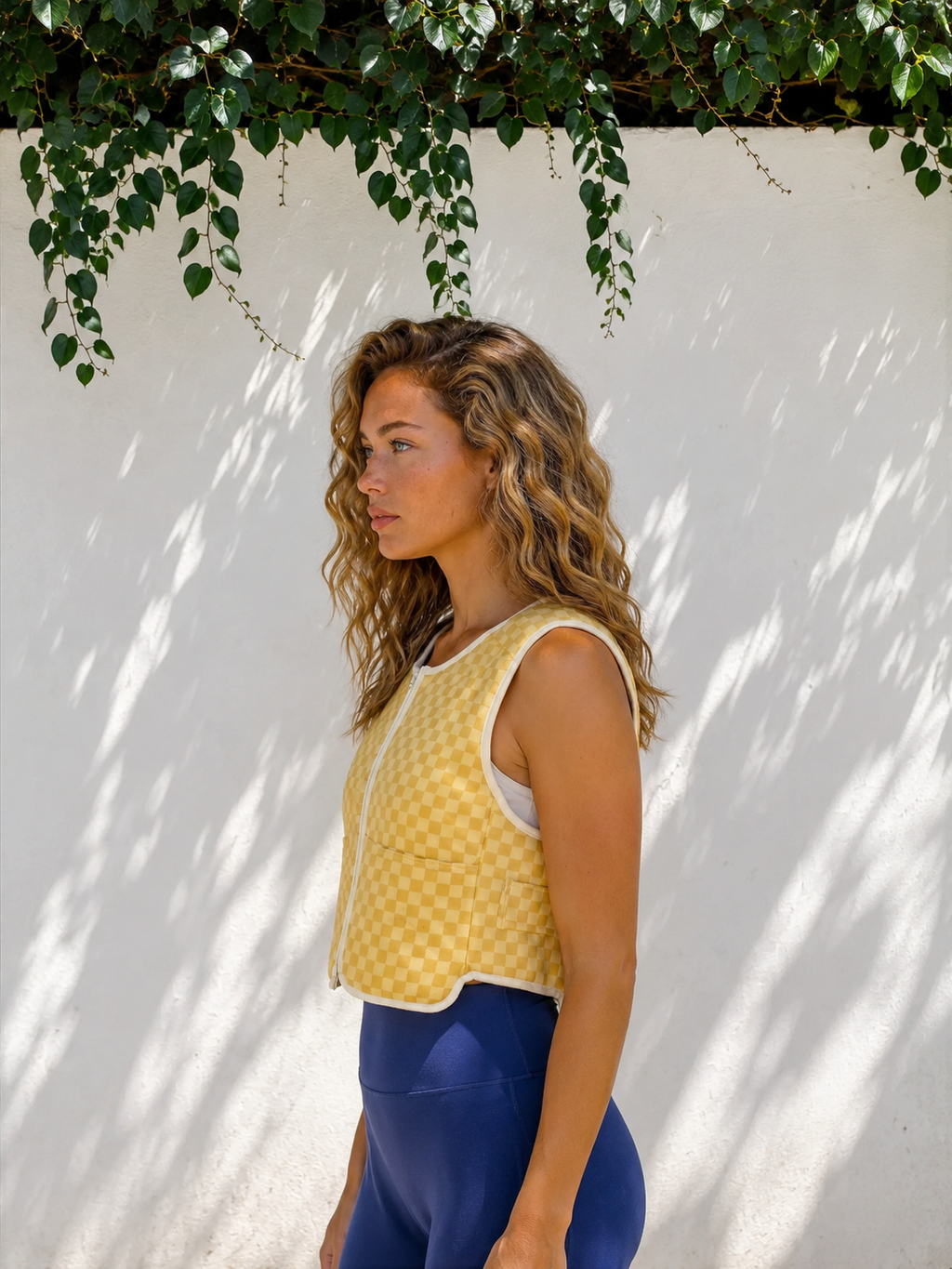 Luxe Weighted Vest in Yellow Gingham