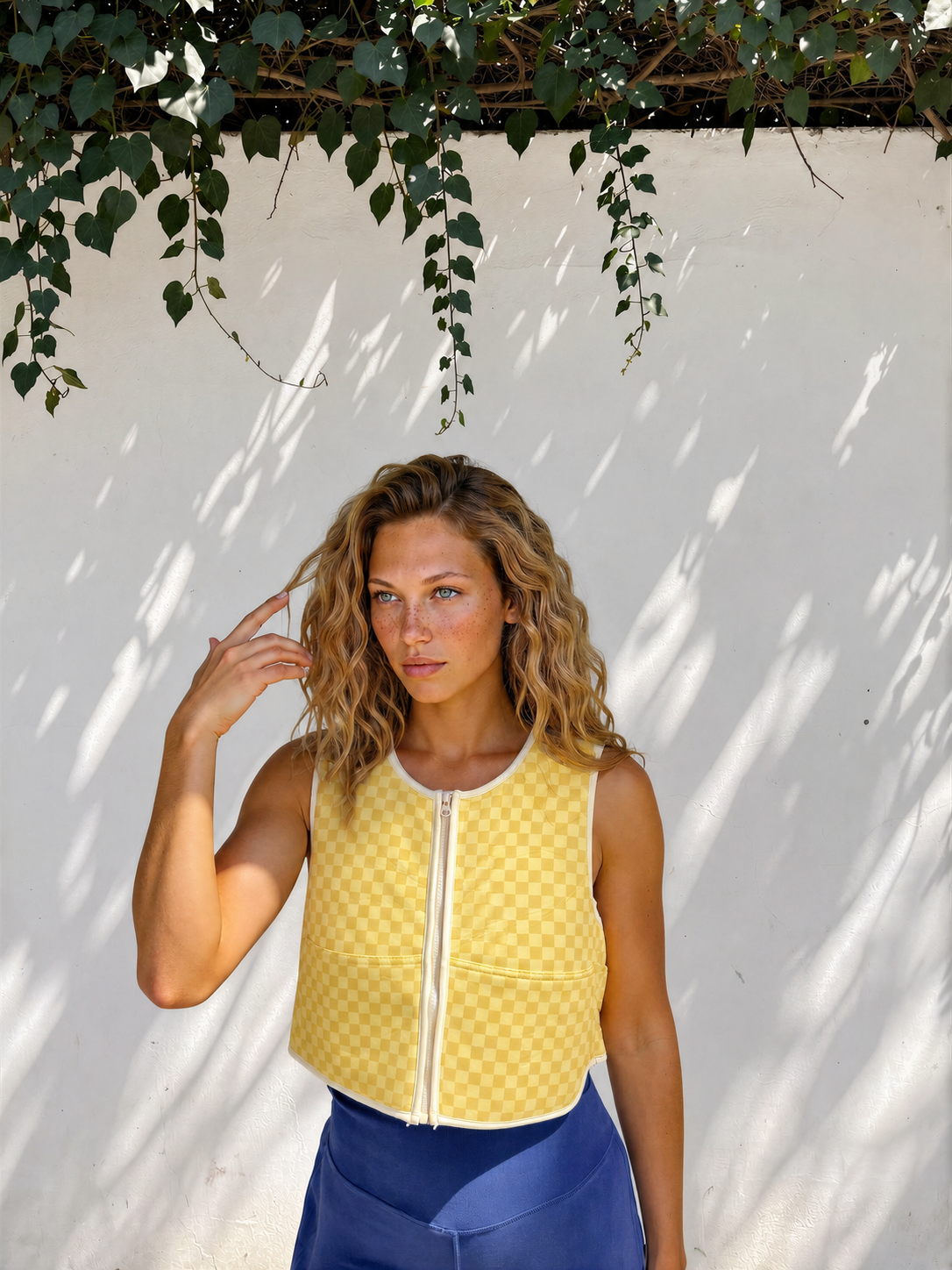 Luxe Weighted Vest in Yellow Gingham