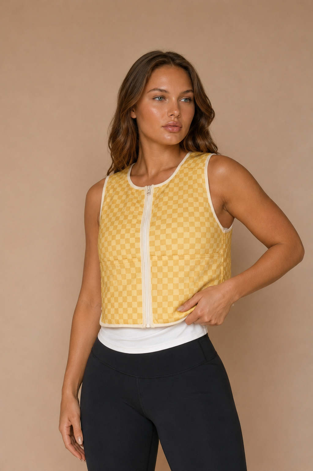 Luxe Weighted Vest in Yellow Gingham