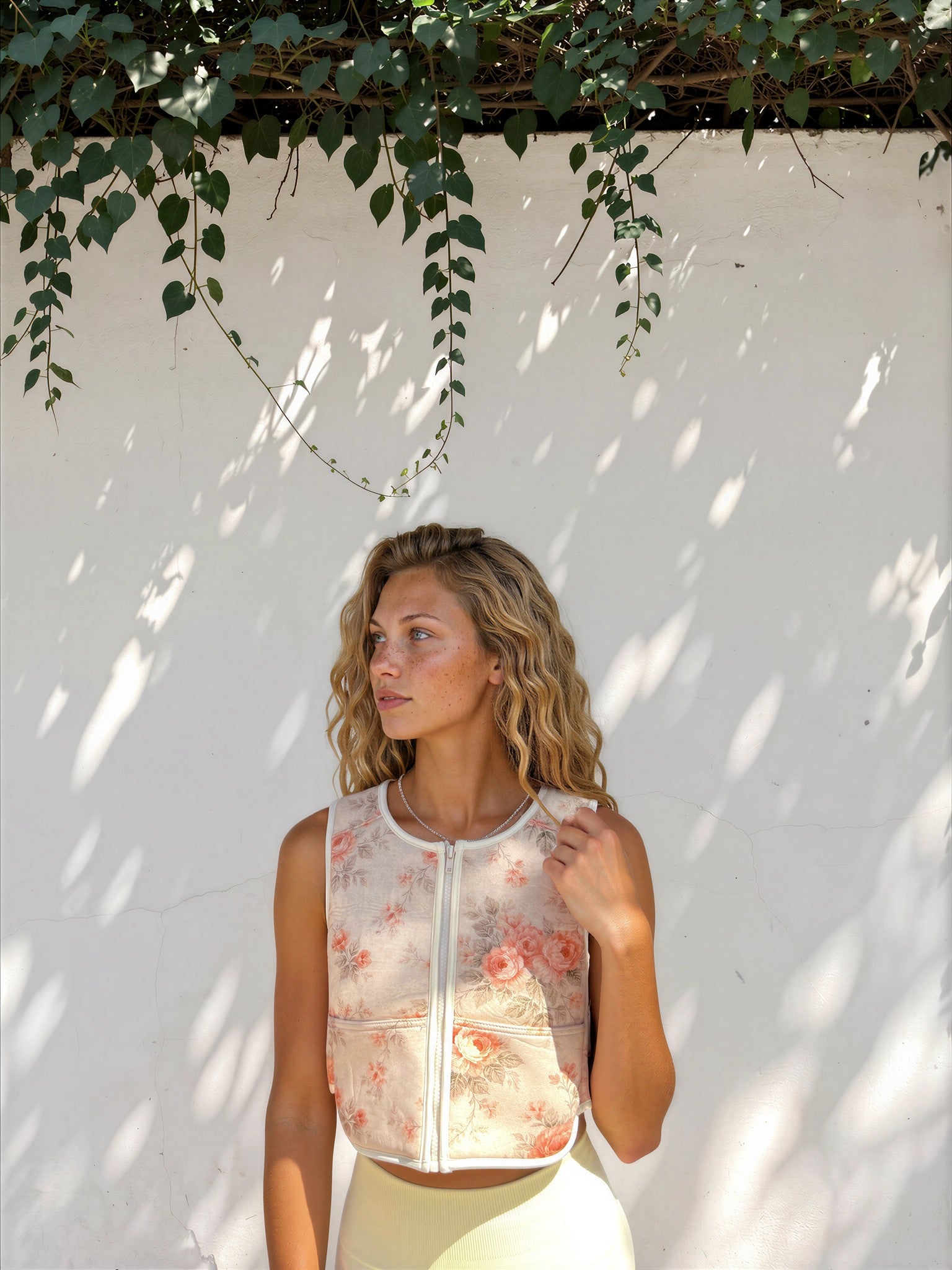 Luxe Weighted Vest in Floral Taupe